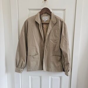 Vintage Roth Le Cover Sport Jacket Womens Size 6 Beige Cotton Blend Open Front